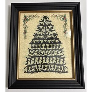 12 Days Of Christmas  Framed Silhouette Look Art Victorian Reproduction